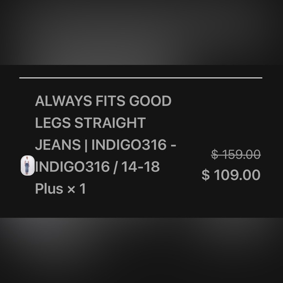 Good American Always Fits (size 14-18 Plus) Straight Leg Jean in Indigo316 - Picture 5 of 7